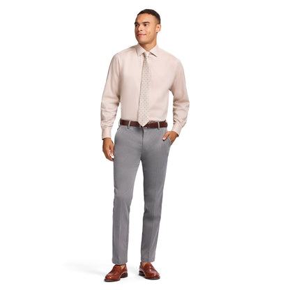 Izod Royal Texture Button Down Dress Shirt - Cedarwood Khaki