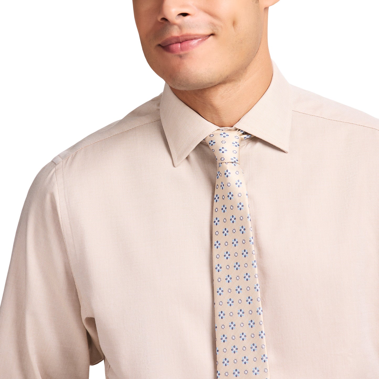 Izod Royal Texture Button Down Dress Shirt - Cedarwood Khaki