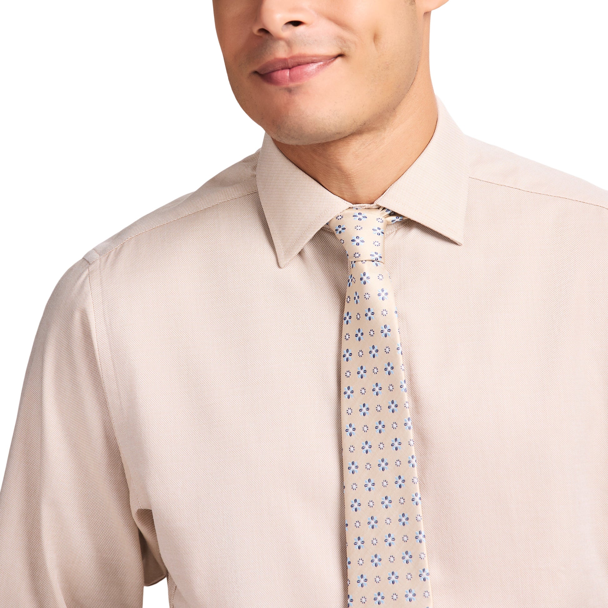 Izod Royal Texture Button Down Dress Shirt - Cedarwood Khaki