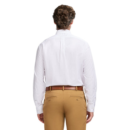 Izod Royal Texture Button Down Dress Shirt - Bright White