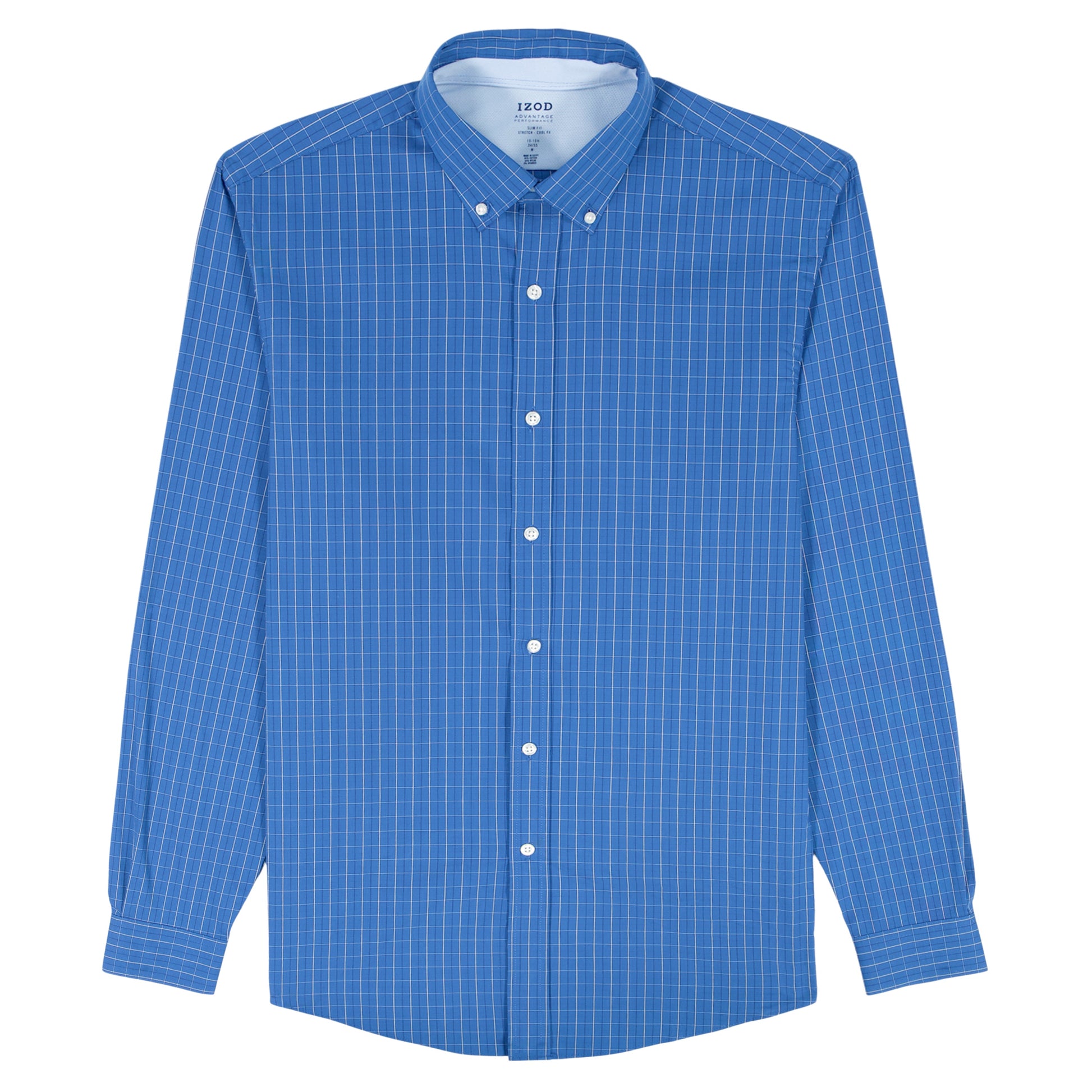 Izod Cool Fx Button Down Dress Shirt - Th Dark Navy