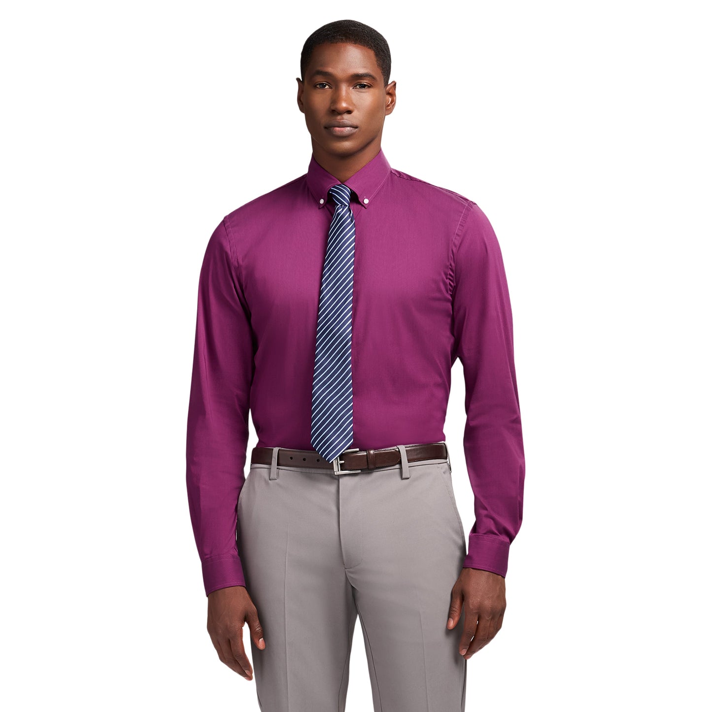 Izod Cool Fx Button Down Dress Shirt - Imperial Purple