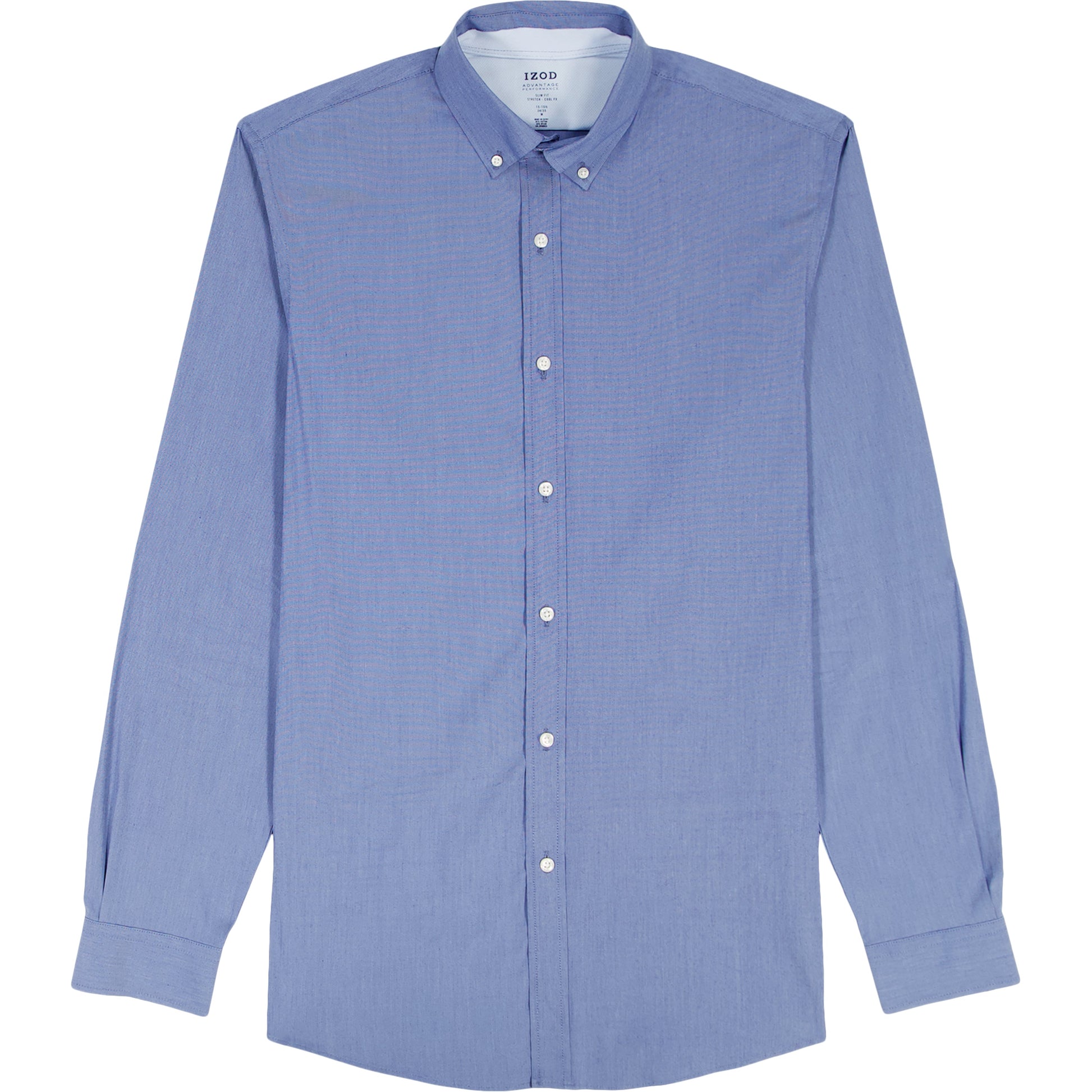 Izod Cool Fx Button Down Dress Shirt - Th Navy