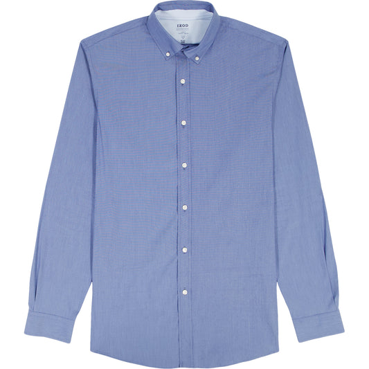 Izod Cool Fx Button Down Dress Shirt - Th Navy