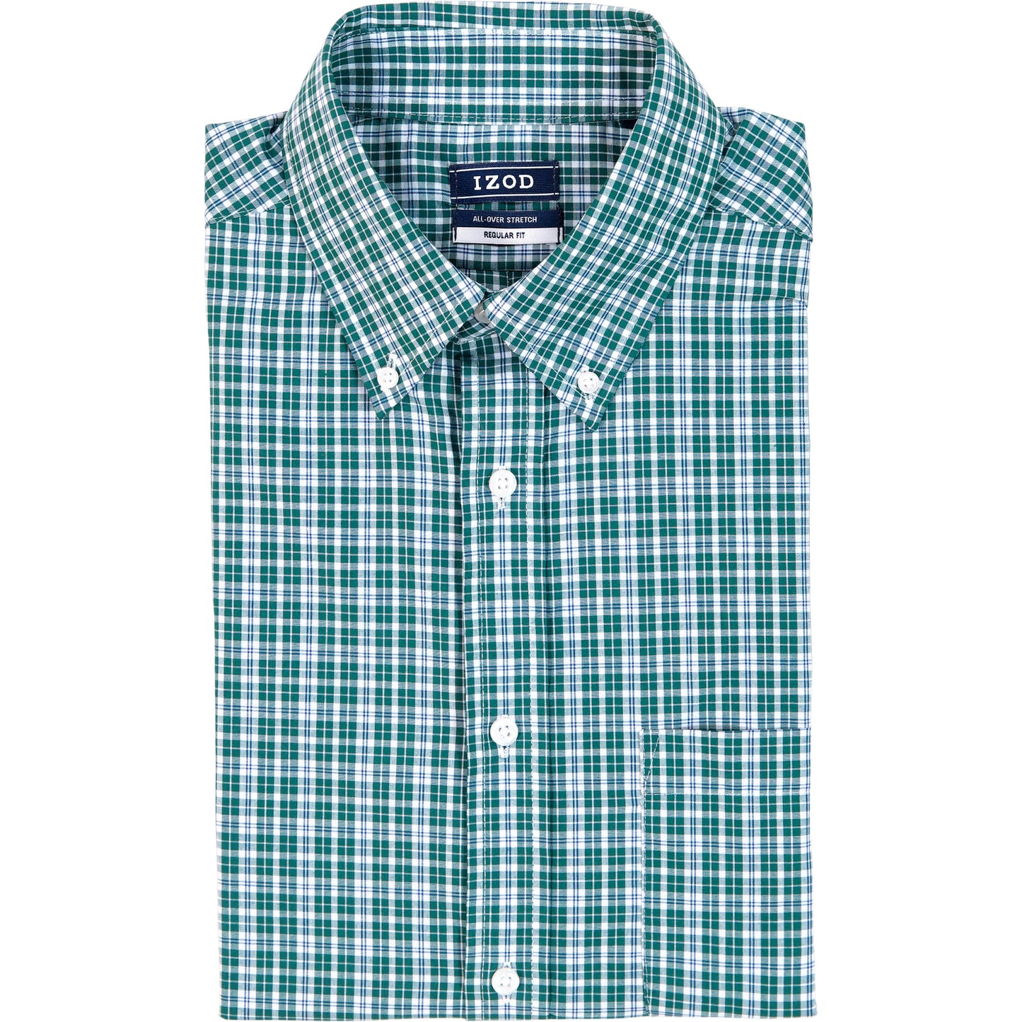 Izod All Over Stretch Button Down Dress Shirt - Bayberry