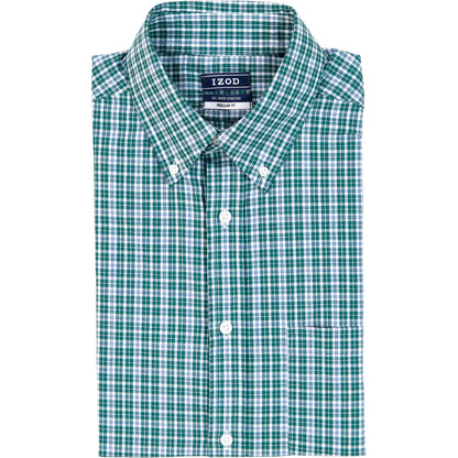 Izod All Over Stretch Button Down Dress Shirt - Bayberry