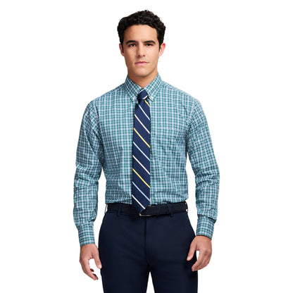 Izod All Over Stretch Button Down Dress Shirt - Bayberry