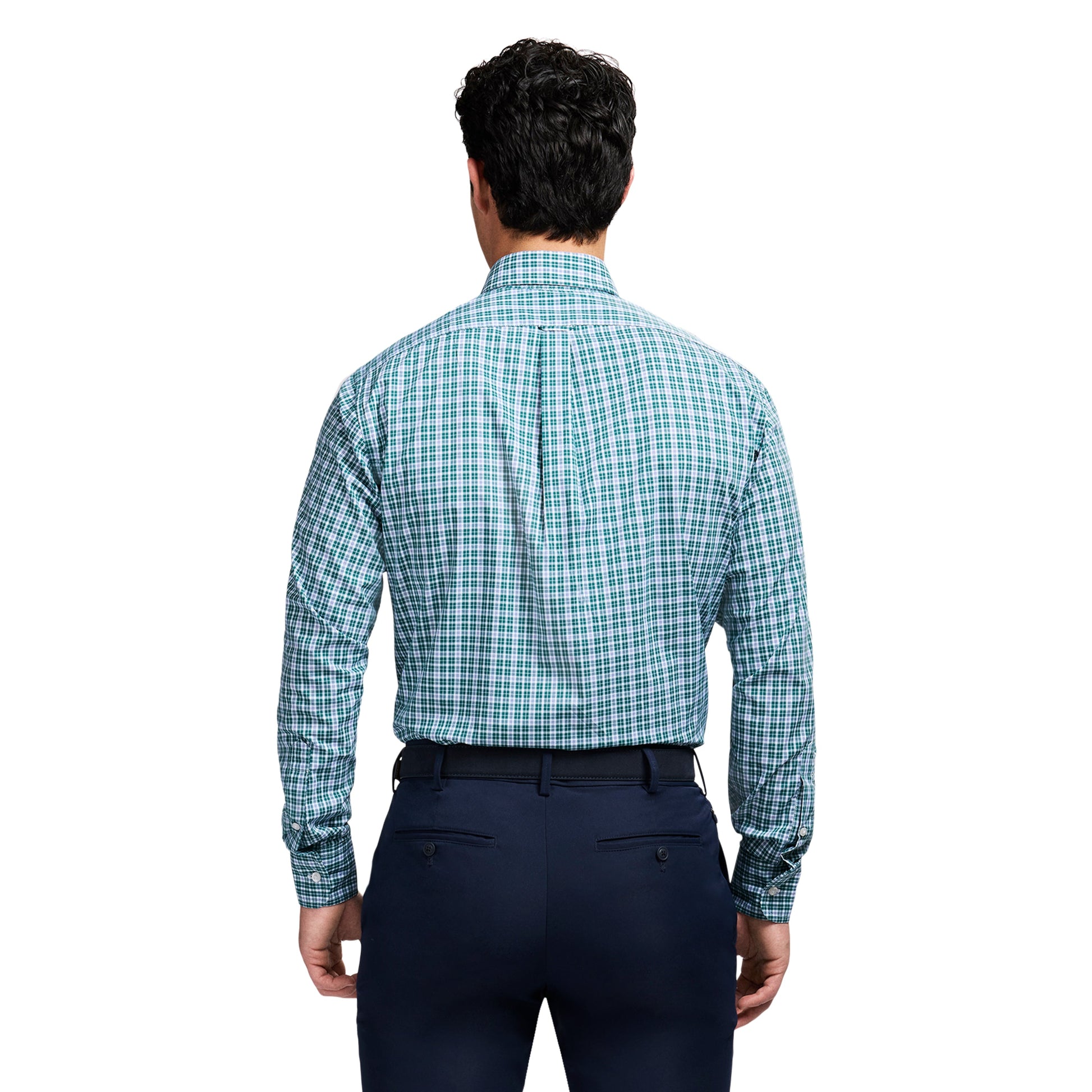 Izod All Over Stretch Button Down Dress Shirt - Bayberry