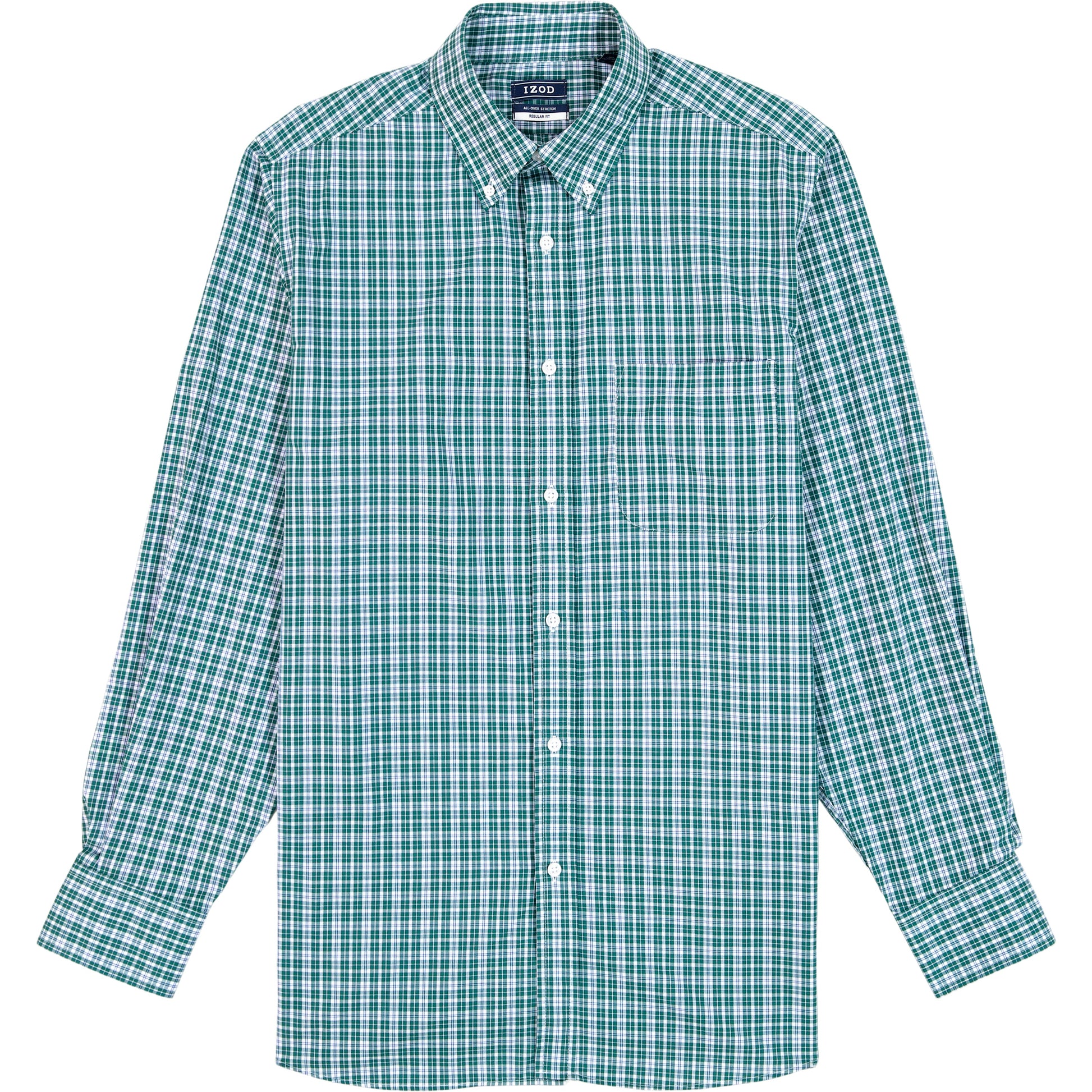 Izod All Over Stretch Button Down Dress Shirt - Bayberry