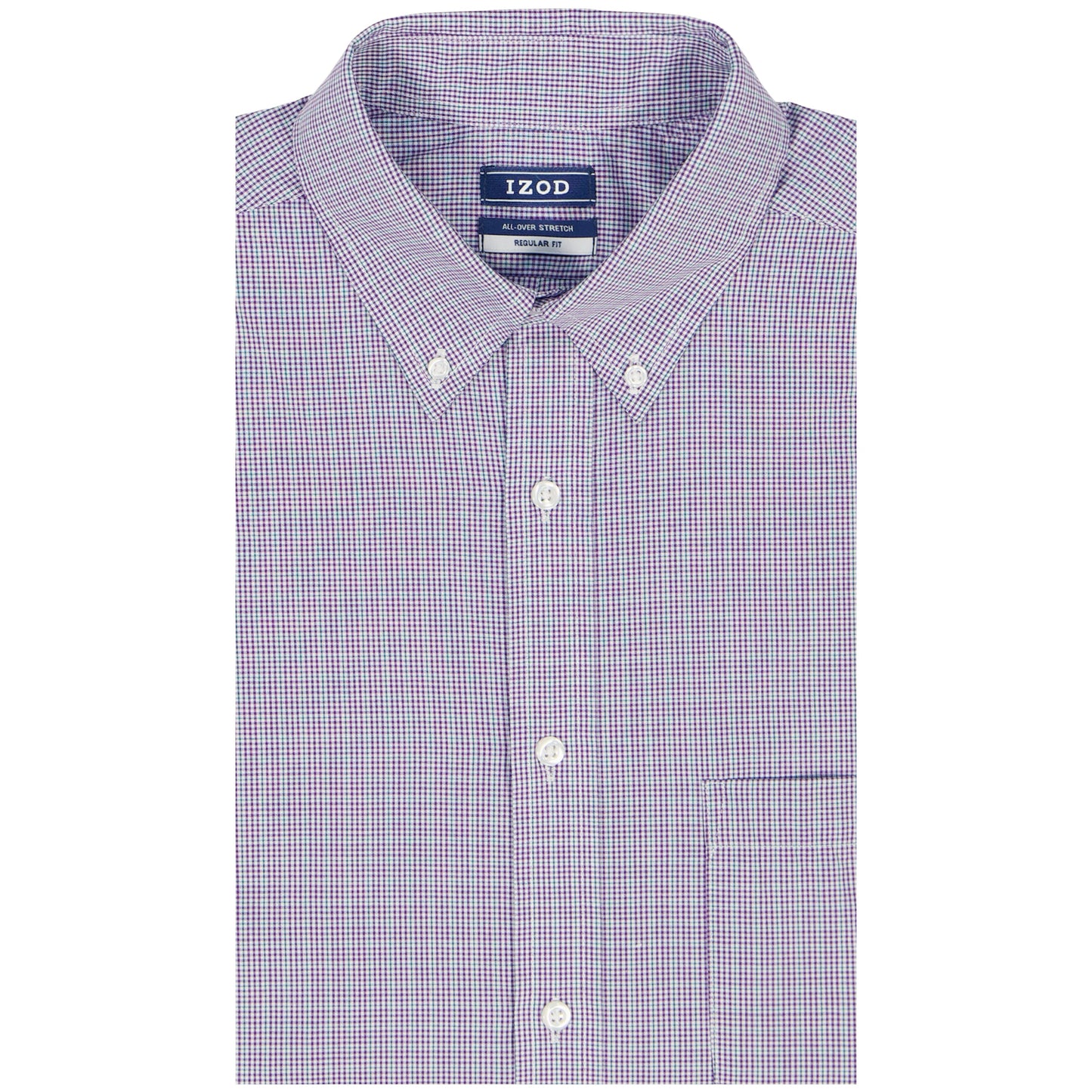 Izod All Over Stretch Button Down Dress Shirt - Imperial Purple