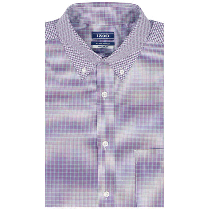 Izod All Over Stretch Button Down Dress Shirt - Imperial Purple