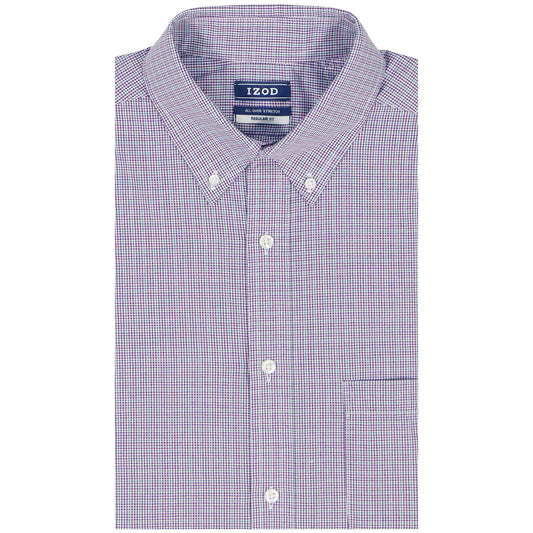 Izod All Over Stretch Button Down Dress Shirt - Imperial Purple