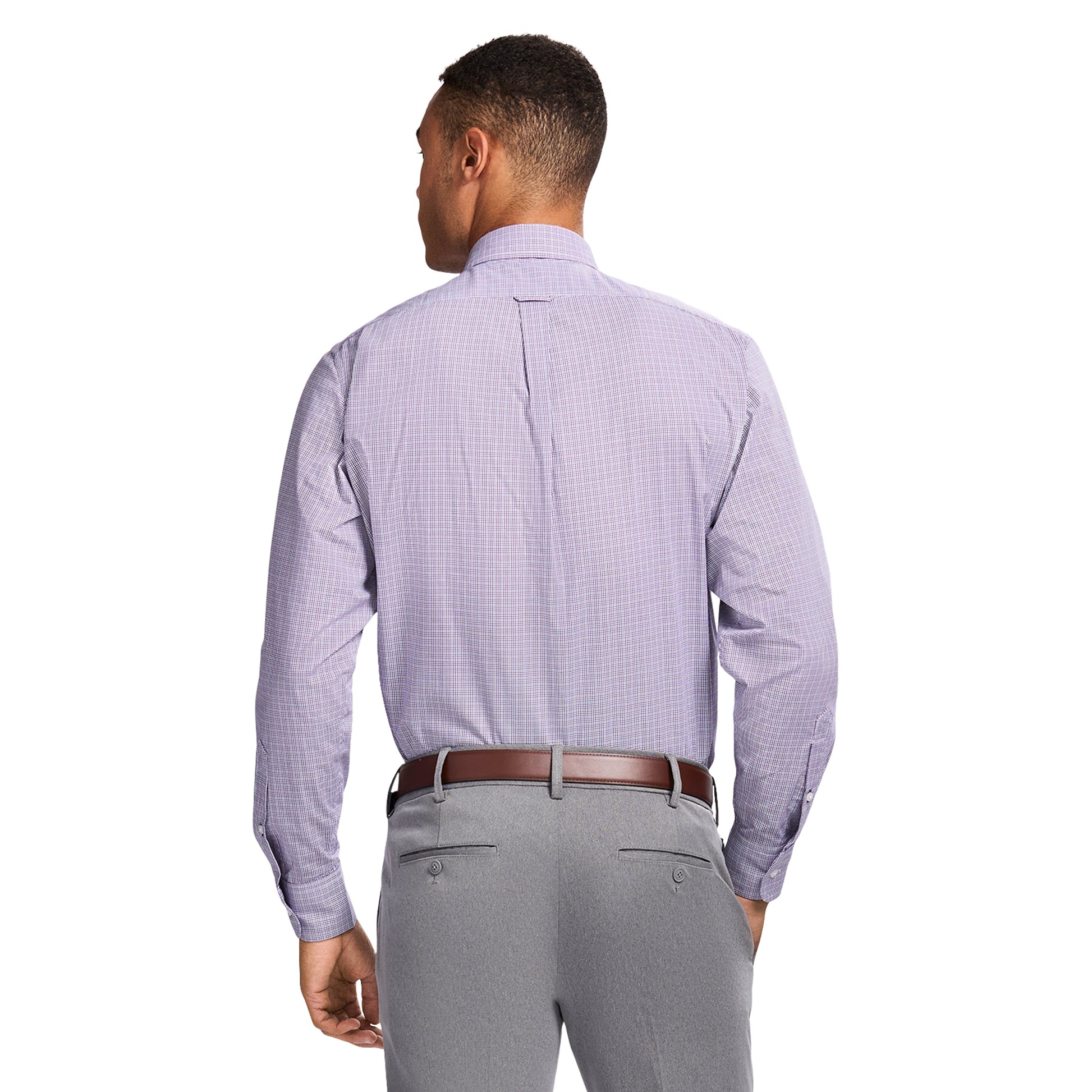 Izod All Over Stretch Button Down Dress Shirt - Imperial Purple