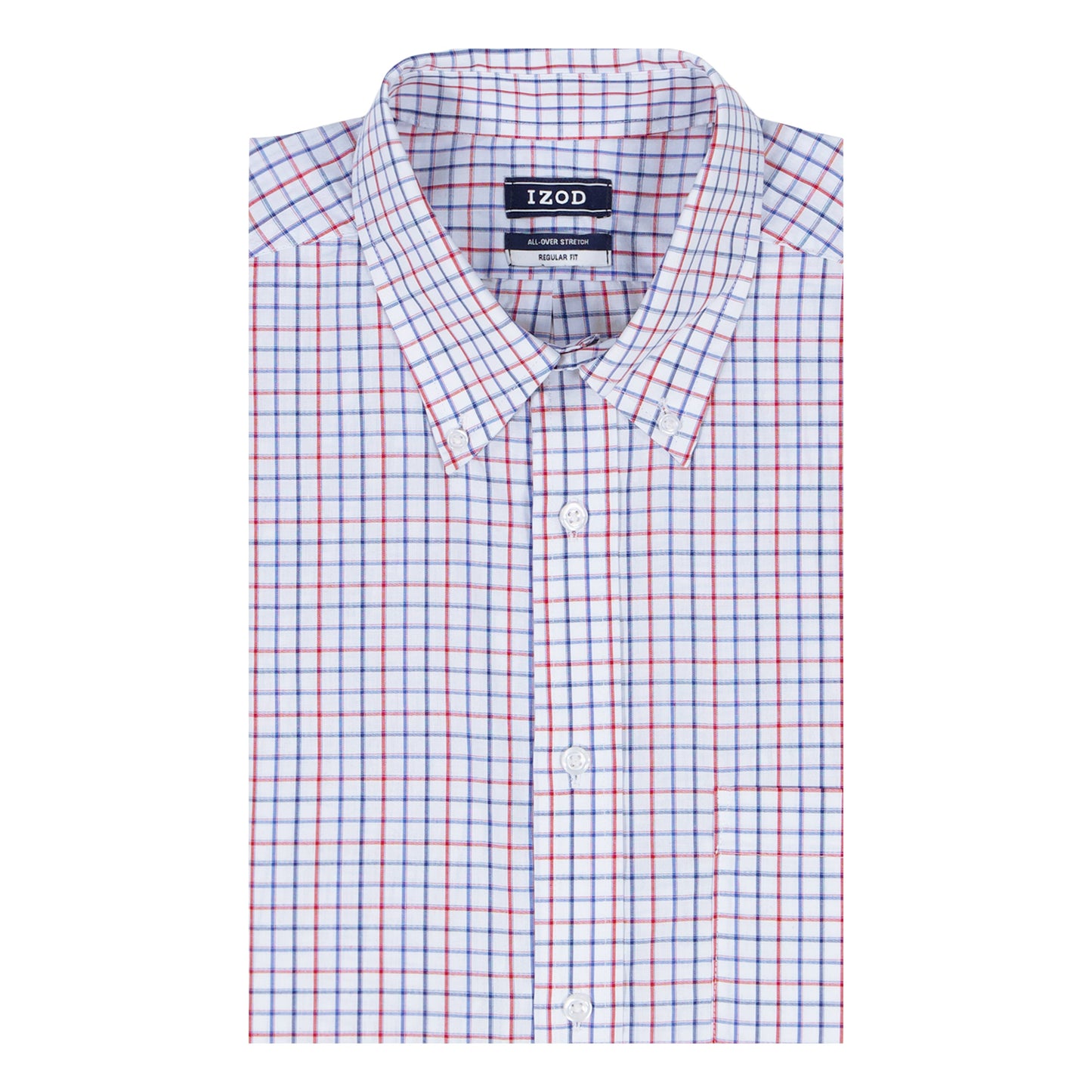 Izod All Over Stretch Button Down Dress Shirt - Chilli Pepper