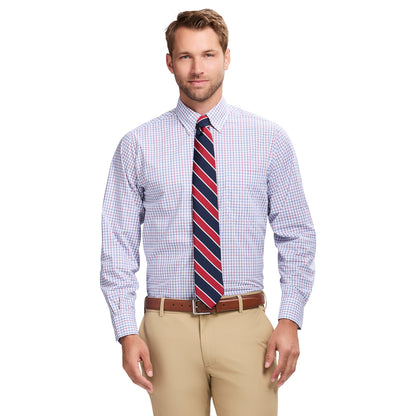 Izod All Over Stretch Button Down Dress Shirt - Chilli Pepper