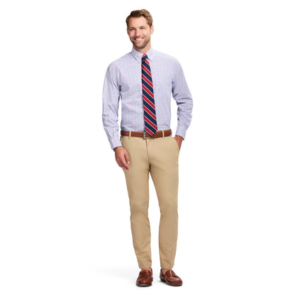 Izod All Over Stretch Button Down Dress Shirt - Chilli Pepper