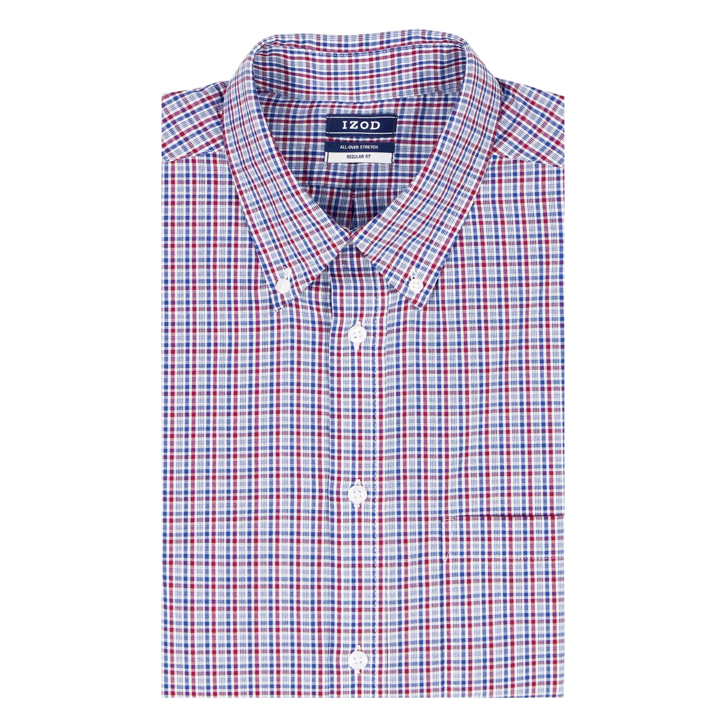 Izod All Over Stretch Button Down Dress Shirt - Biking Red