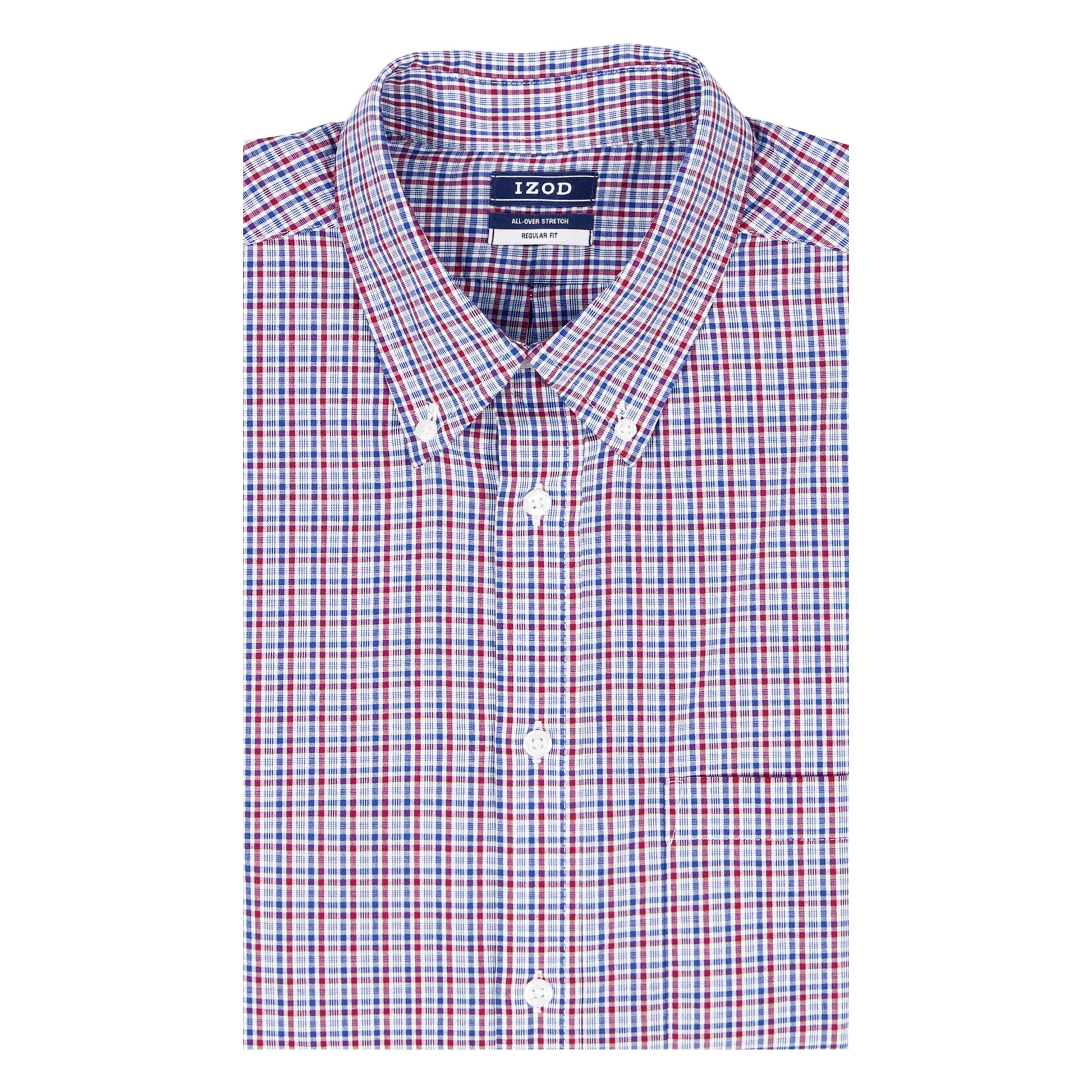 Izod All Over Stretch Button Down Dress Shirt - Biking Red