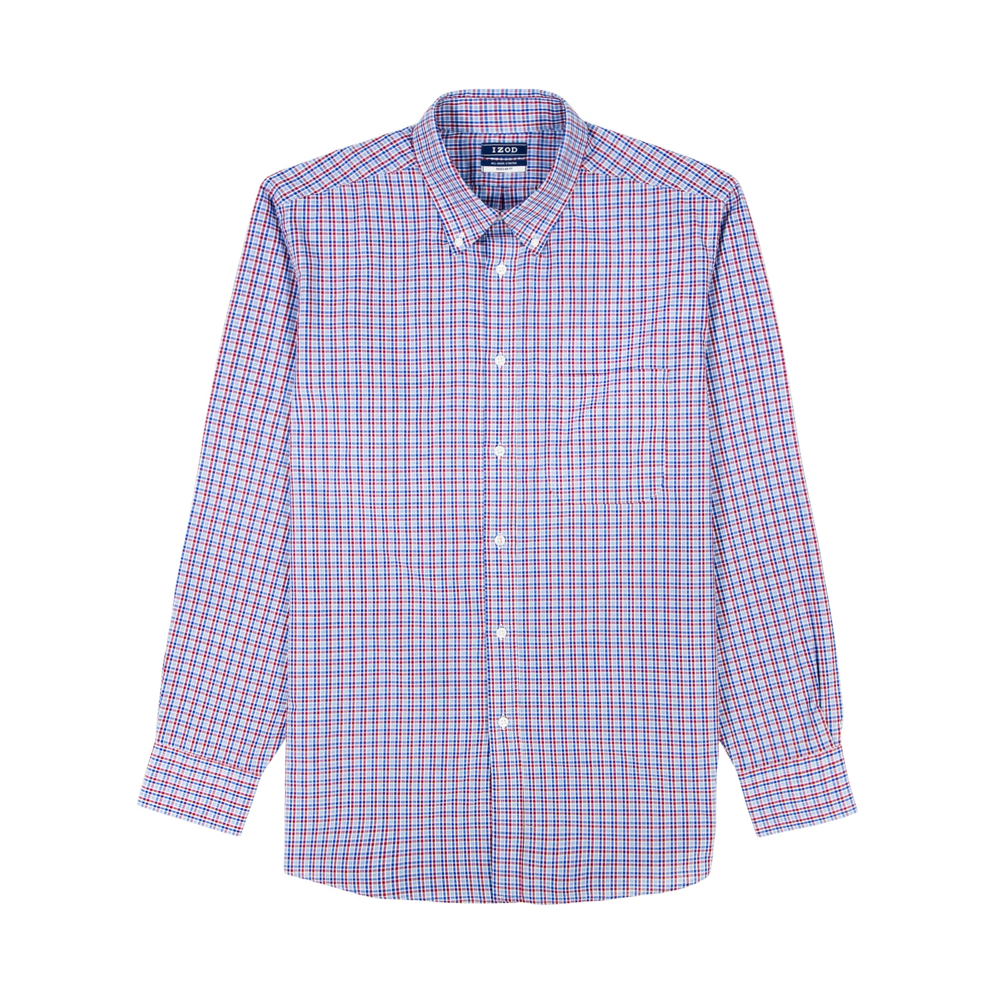 Izod All Over Stretch Button Down Dress Shirt - Biking Red