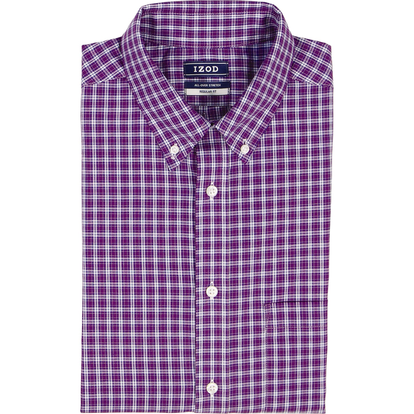 Izod All Over Stretch Button Down Dress Shirt - Sodalite Blue
