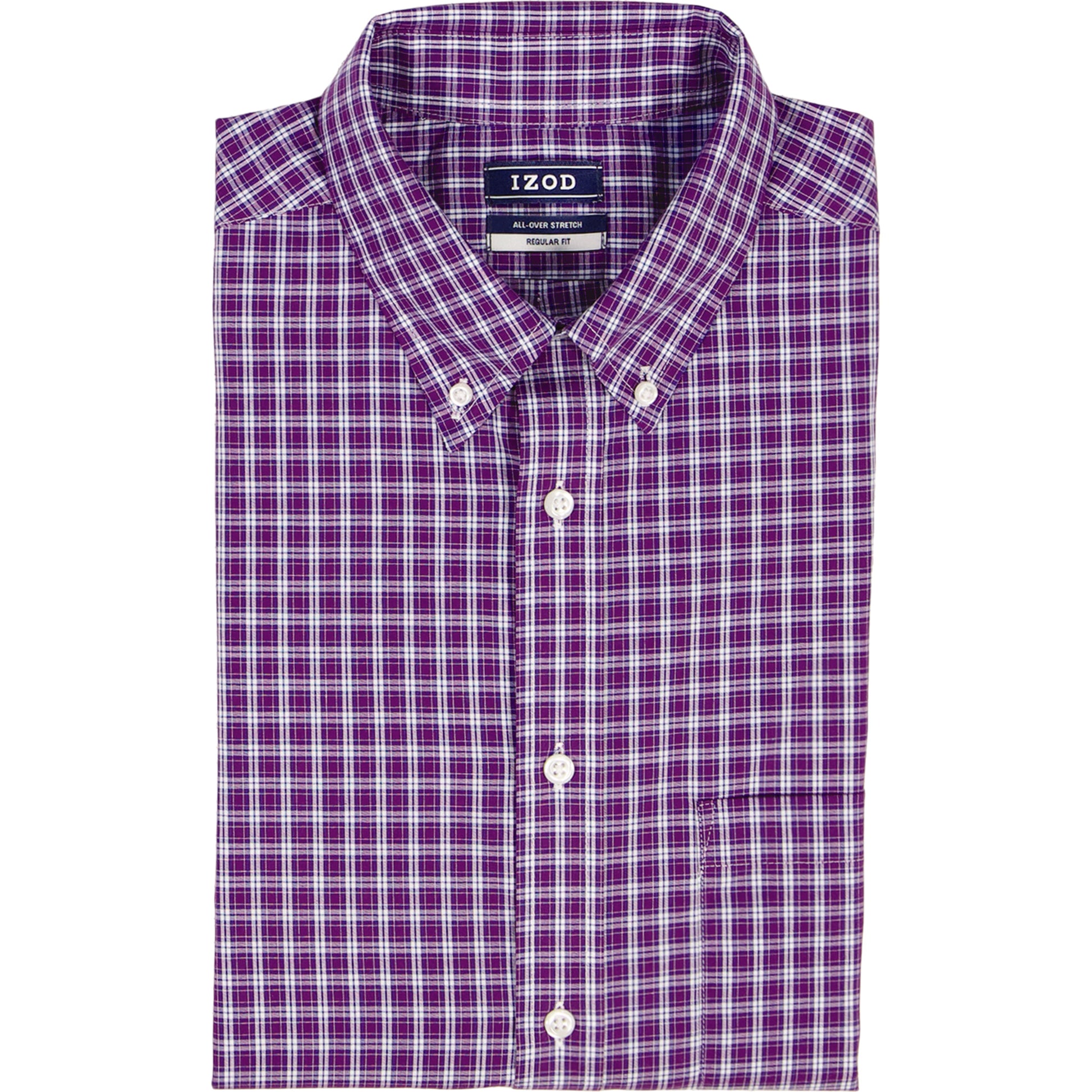 Izod All Over Stretch Button Down Dress Shirt - Sodalite Blue