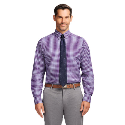 Izod All Over Stretch Button Down Dress Shirt - Sodalite Blue