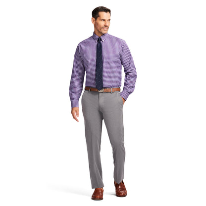Izod All Over Stretch Button Down Dress Shirt - Sodalite Blue