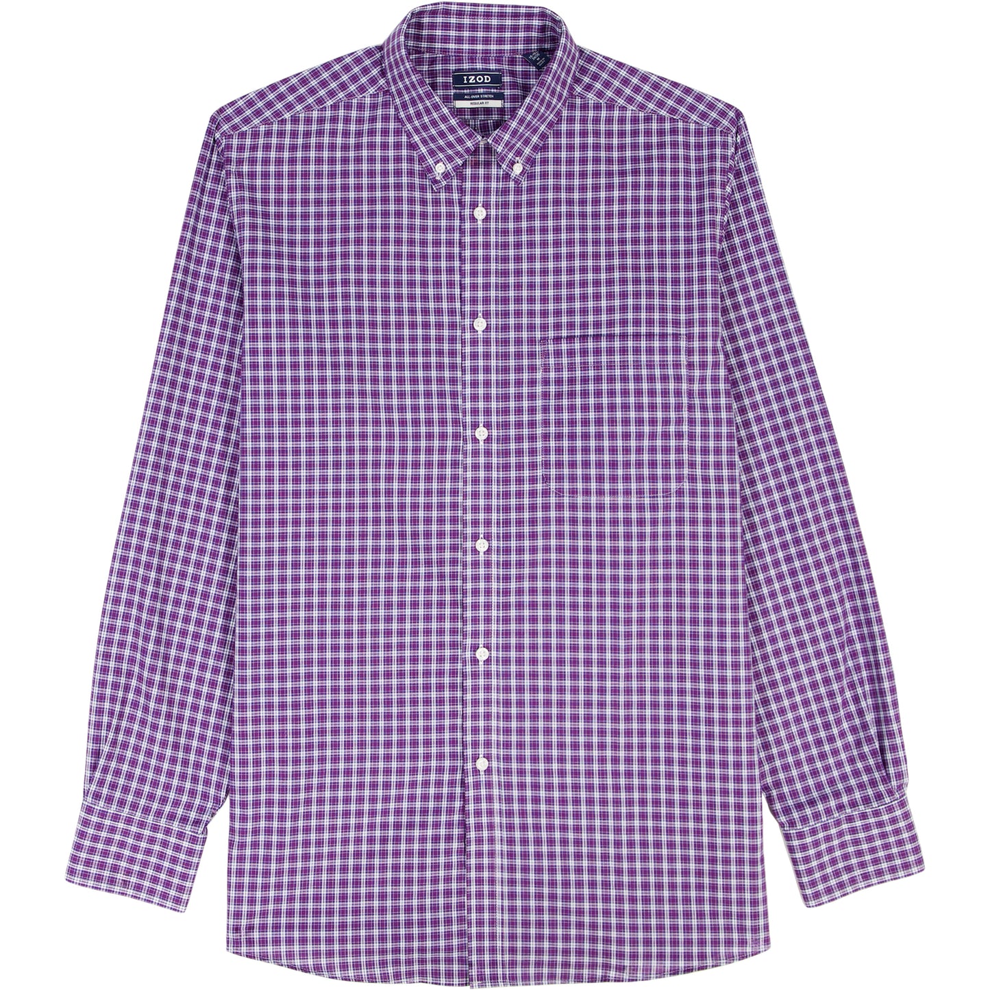 Izod All Over Stretch Button Down Dress Shirt - Sodalite Blue