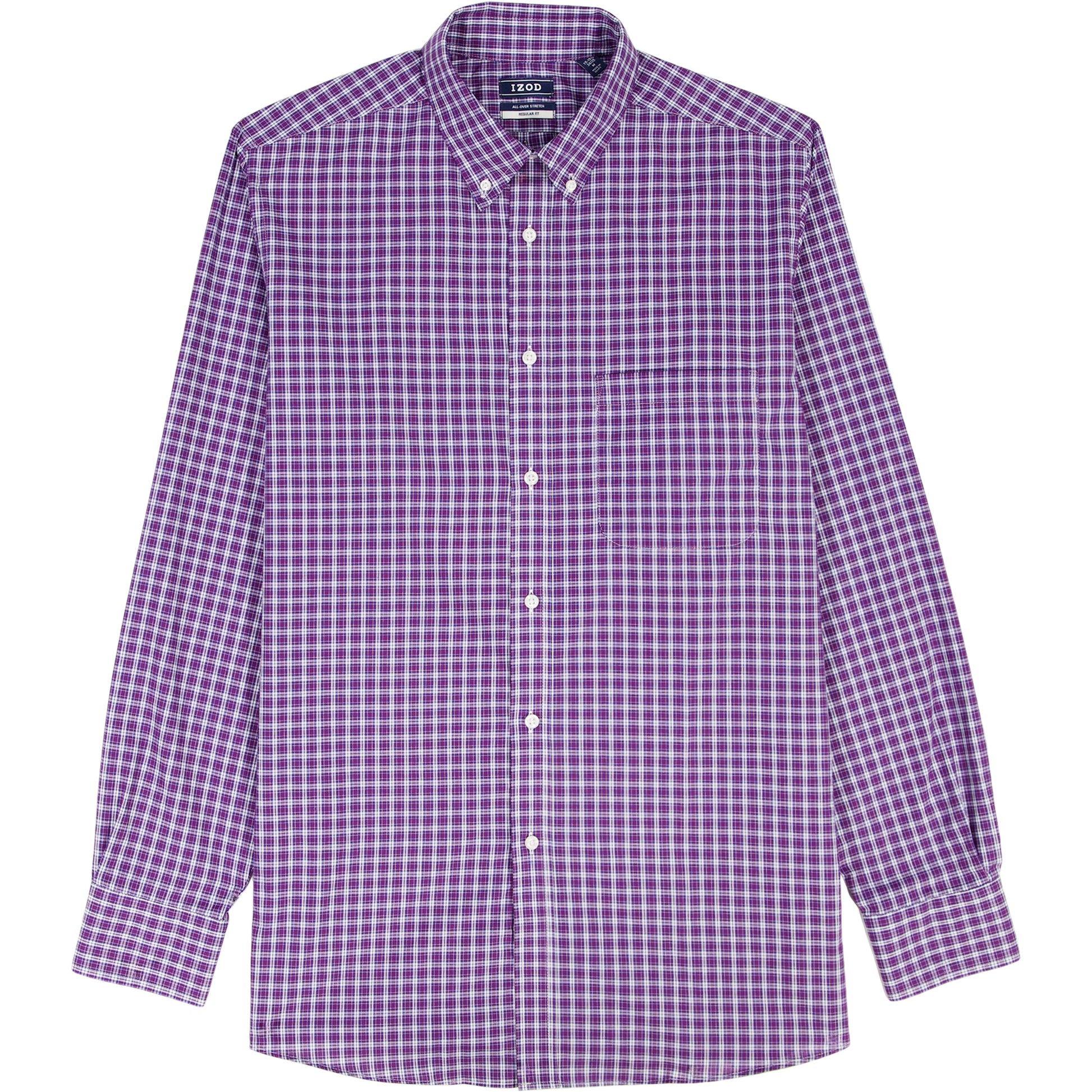 Izod All Over Stretch Button Down Dress Shirt - Sodalite Blue