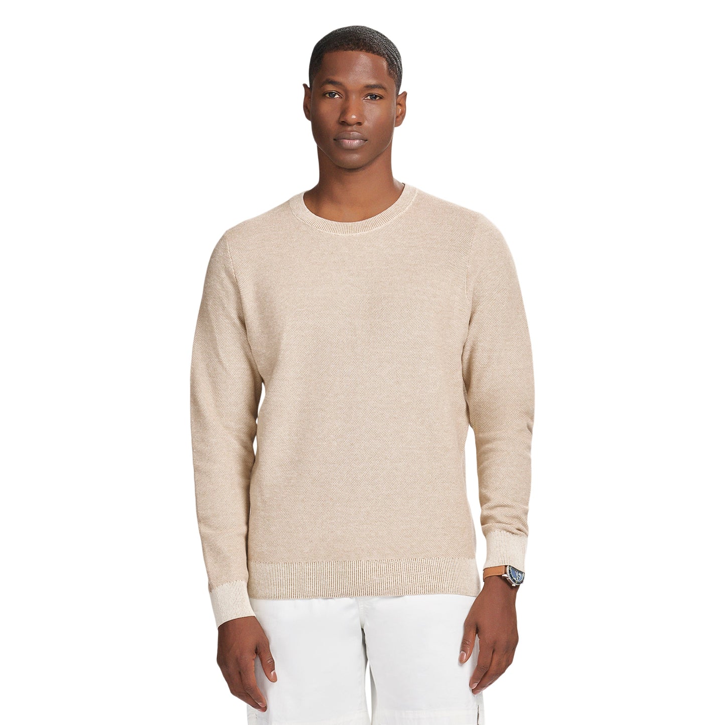 Izod HONEYCOMB CREW NECK SWEATER - ROCK HTHR