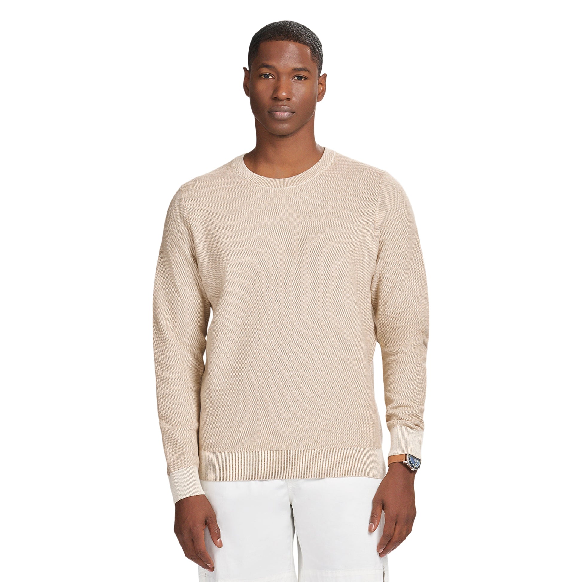 Izod HONEYCOMB CREW NECK SWEATER - ROCK HTHR