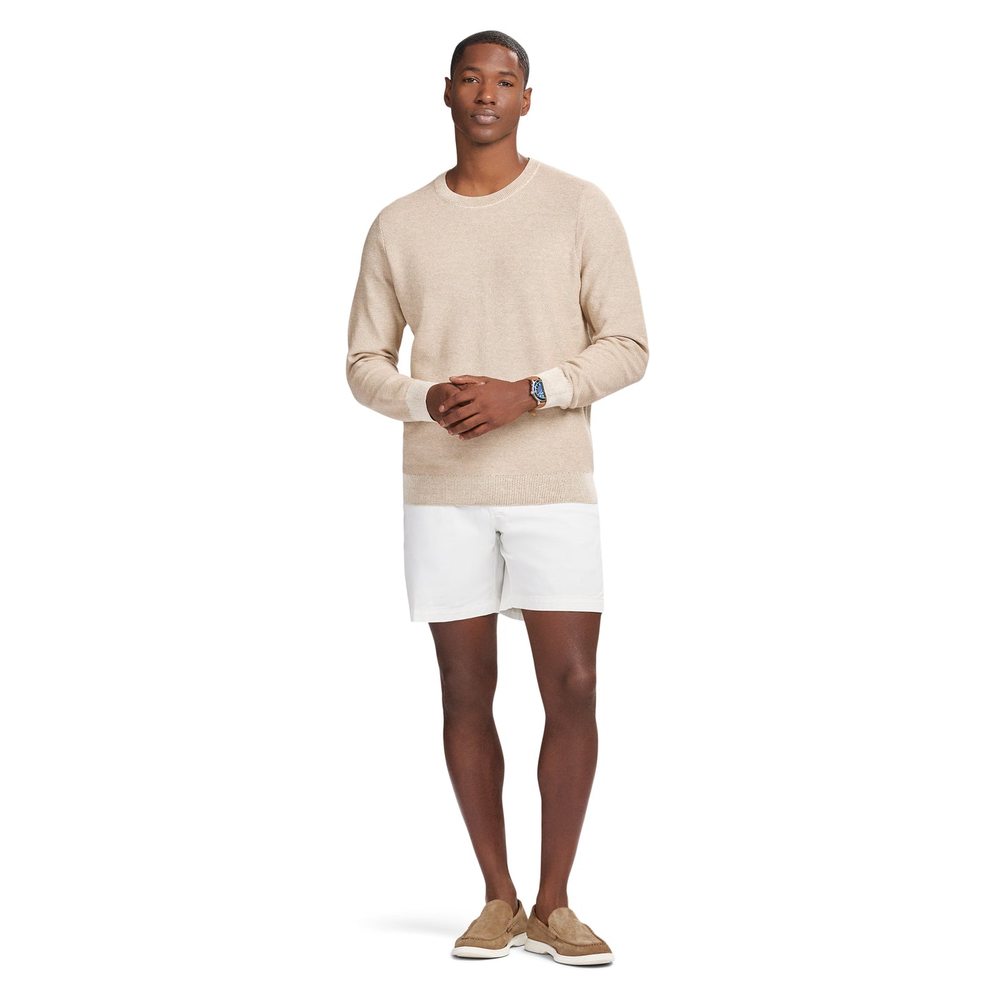 Izod HONEYCOMB CREW NECK SWEATER - ROCK HTHR
