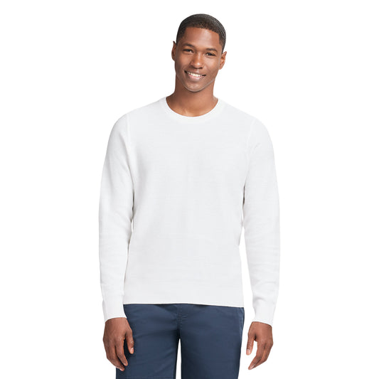 Izod HONEYCOMB CREW NECK SWEATER - BRIGHT WHITE