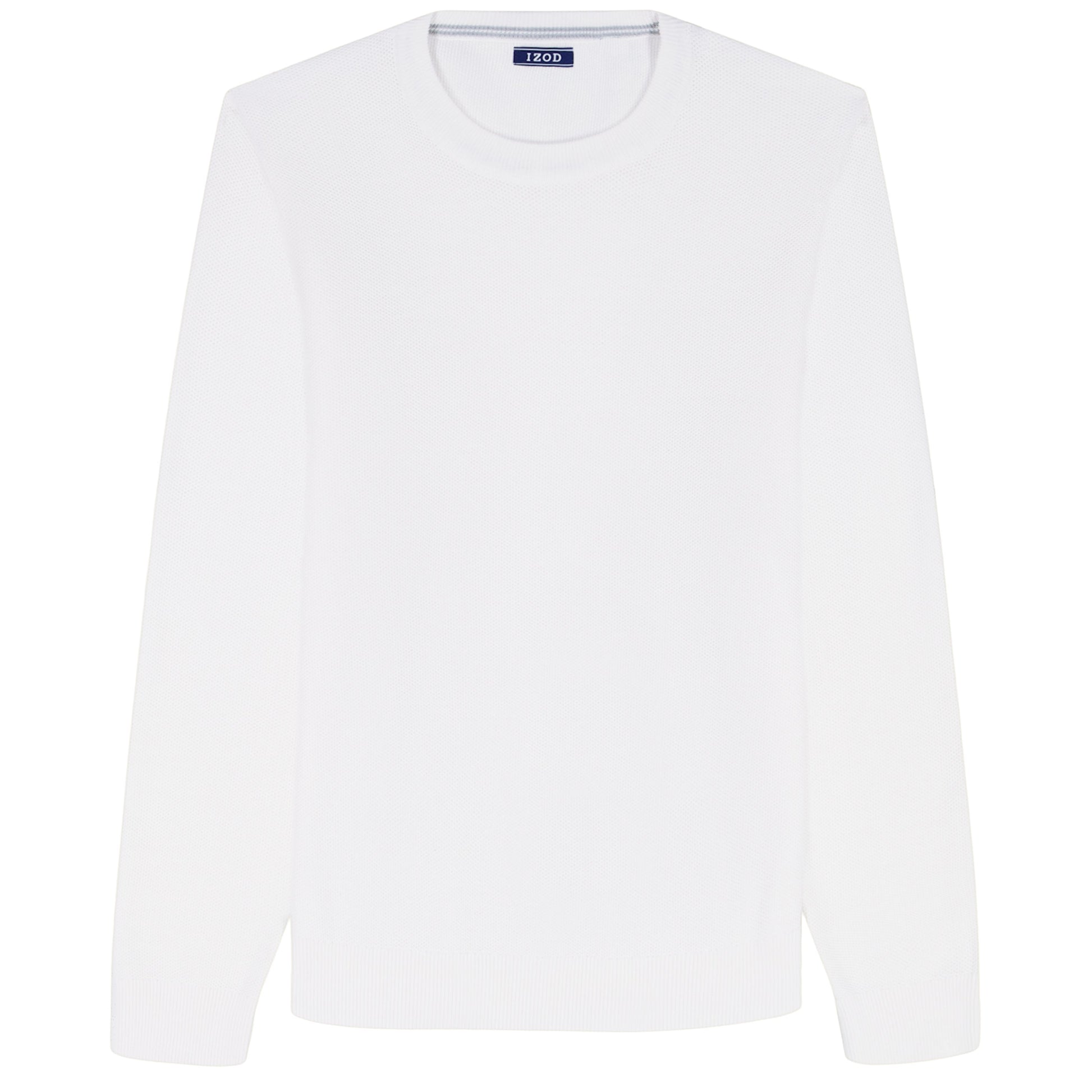 Izod HONEYCOMB CREW NECK SWEATER - BRIGHT WHITE