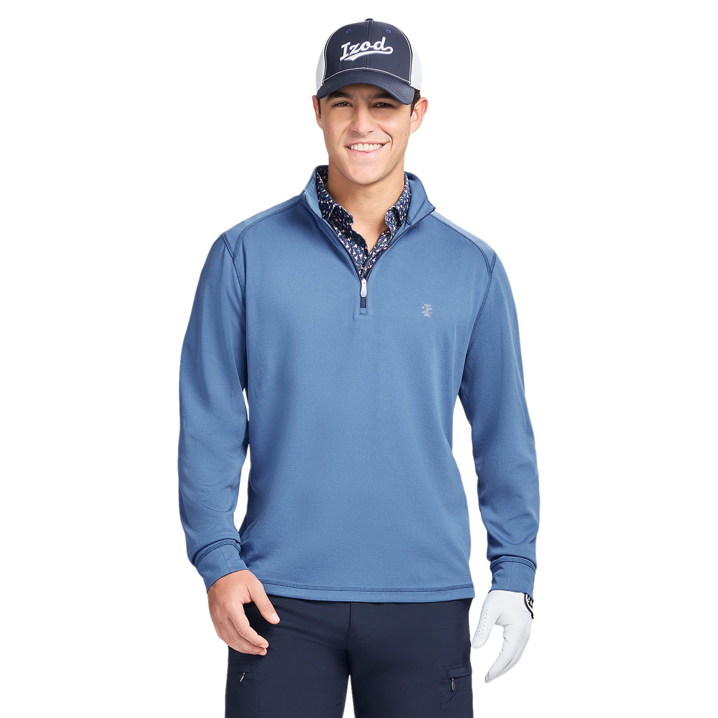 Izod GOLF SWINGFLEX MESH 1/4 ZIP - BRIGHT COBALT
