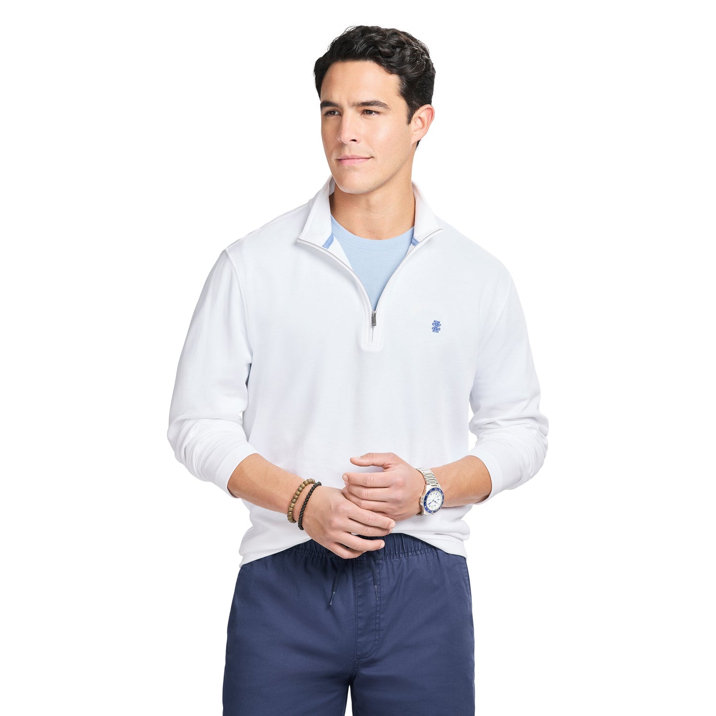 Izod PERFORMANCE COMFORT 1/4 ZIP - BRIGHT WHITE