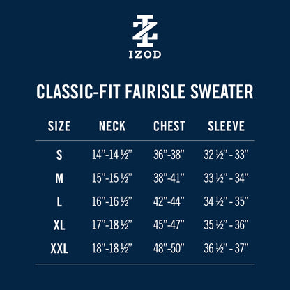 Izod Holiday Fairisle Quarter Zip Sweater - Rock Hthr