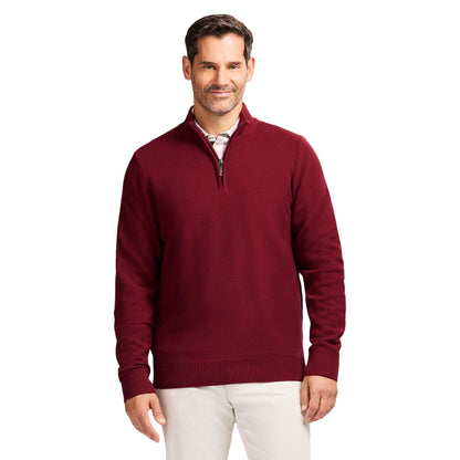 Izod Honeycomb Quarter Zip Sweater - Velvet Maroon