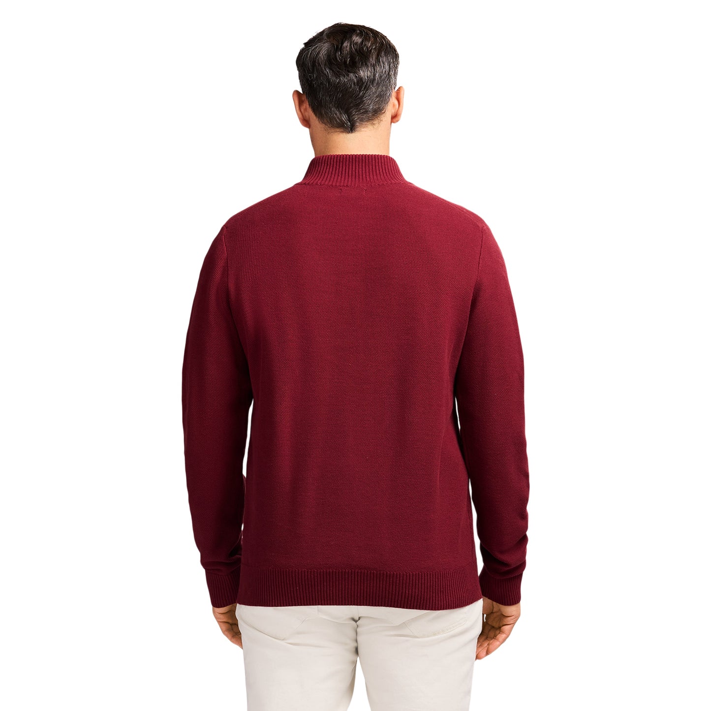 Izod Honeycomb Quarter Zip Sweater - Velvet Maroon