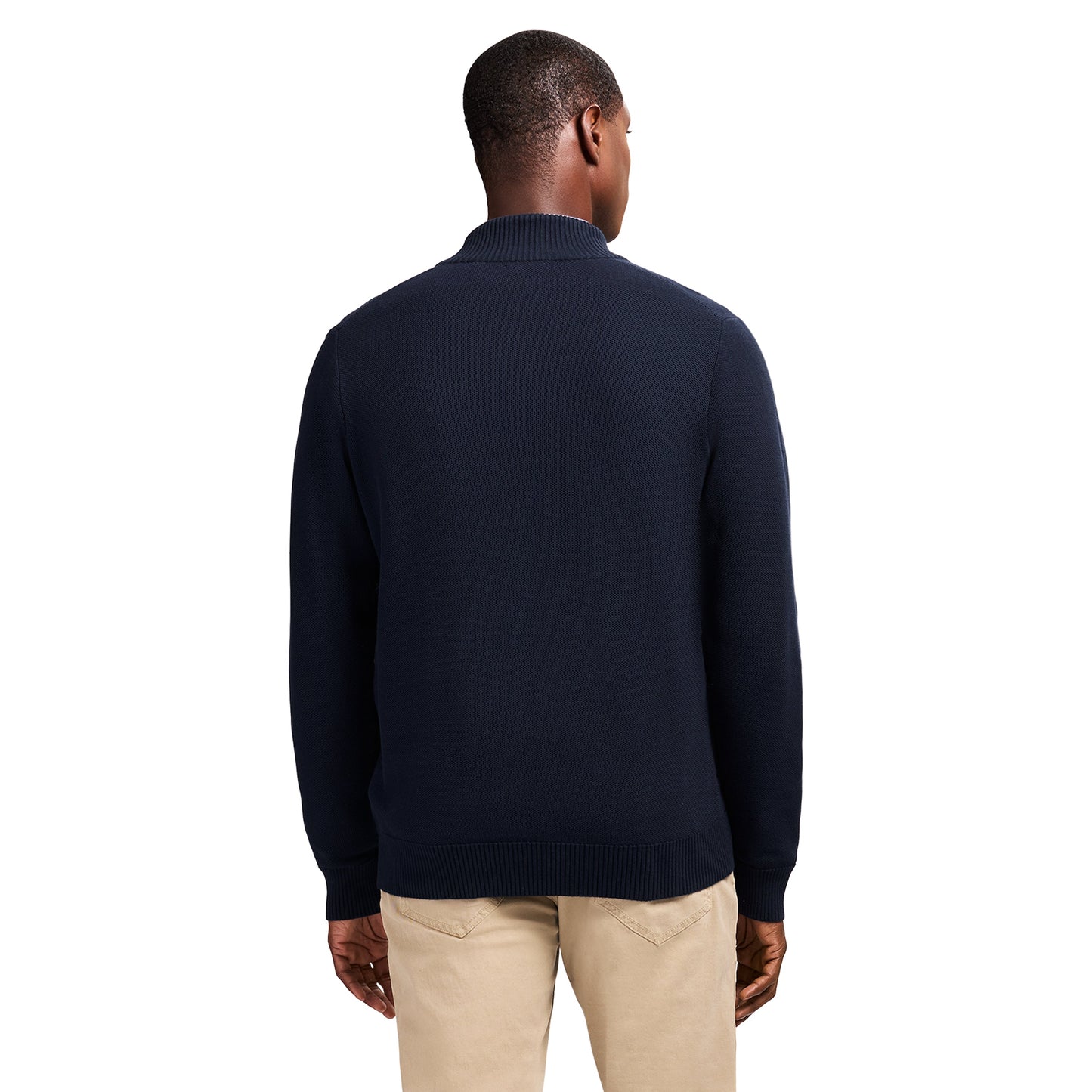 Izod Honeycomb Quarter Zip Sweater - Navy Blazer
