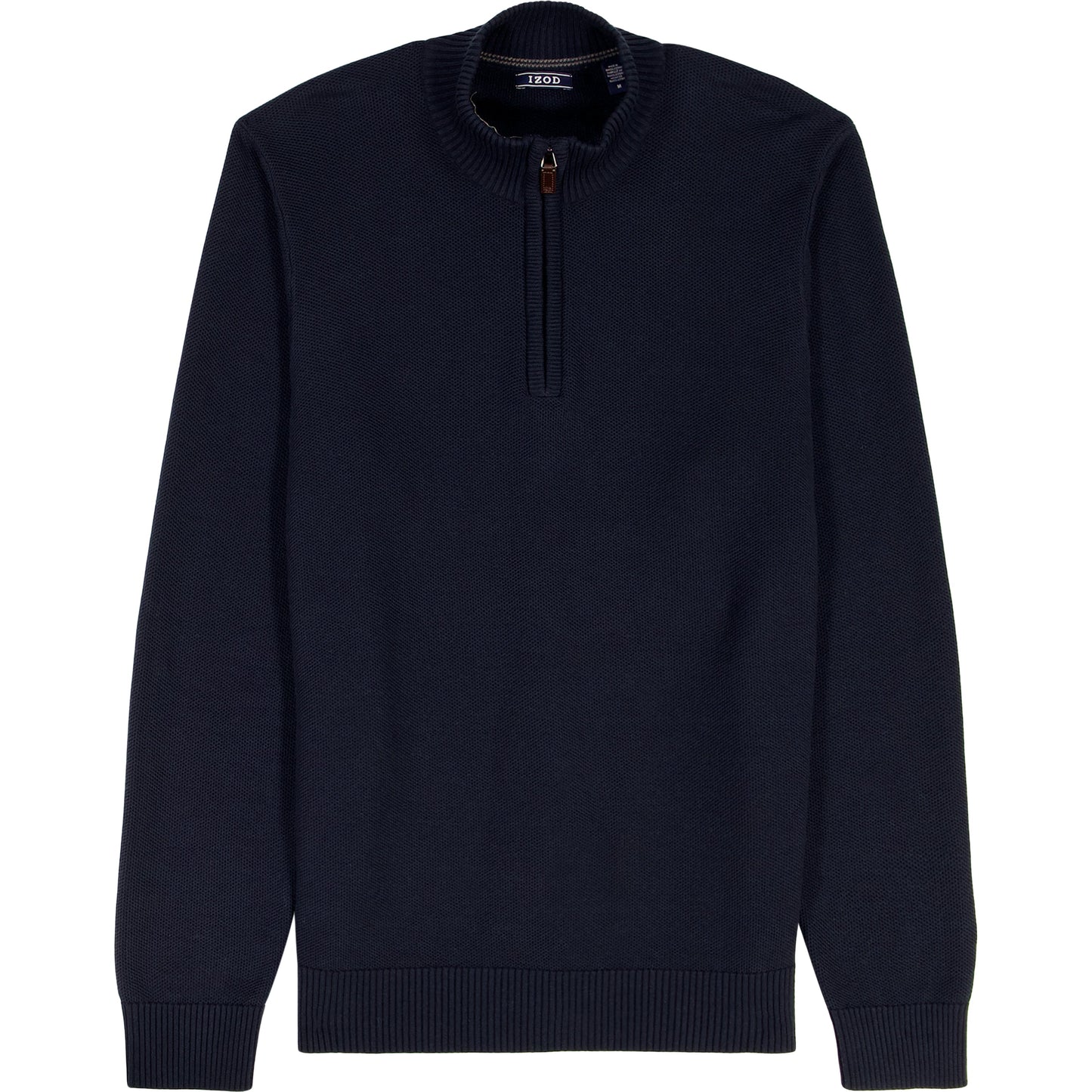 Izod Honeycomb Quarter Zip Sweater - Navy Blazer