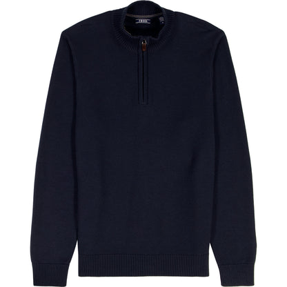 Izod Honeycomb Quarter Zip Sweater - Navy Blazer