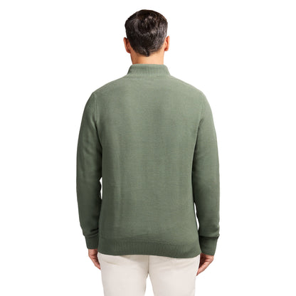 Izod Honeycomb Quarter Zip Sweater - Laurel Wreath