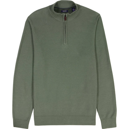 Izod Honeycomb Quarter Zip Sweater - Laurel Wreath