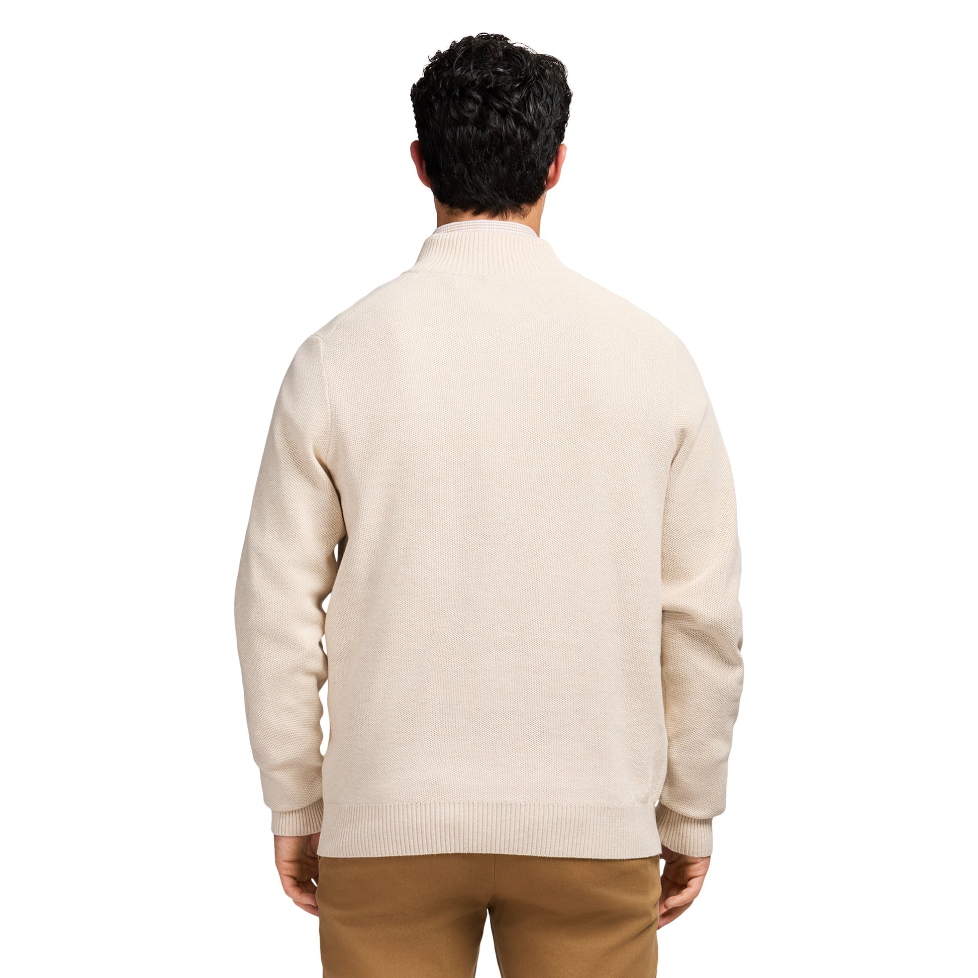 Izod Honeycomb Quarter Zip Sweater - Rock Hthr