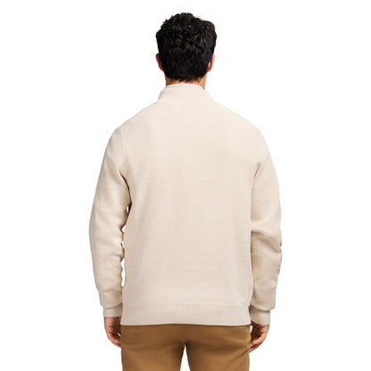 Izod Honeycomb Quarter Zip Sweater - Rock Hthr