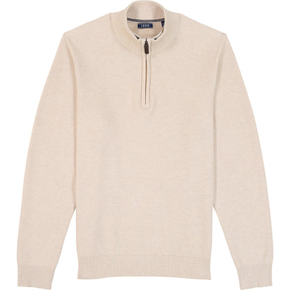 Izod Honeycomb Quarter Zip Sweater - Rock Hthr