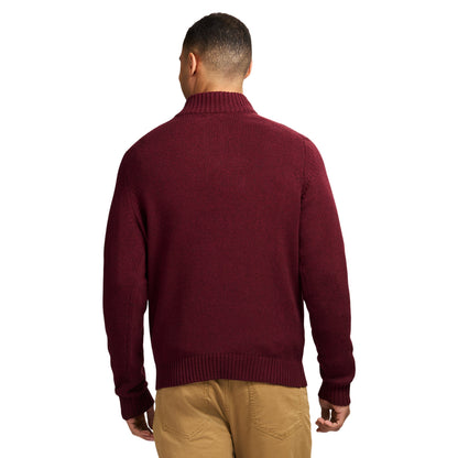 Izod Holiday Button Mock Sweater - Velvet Maroon