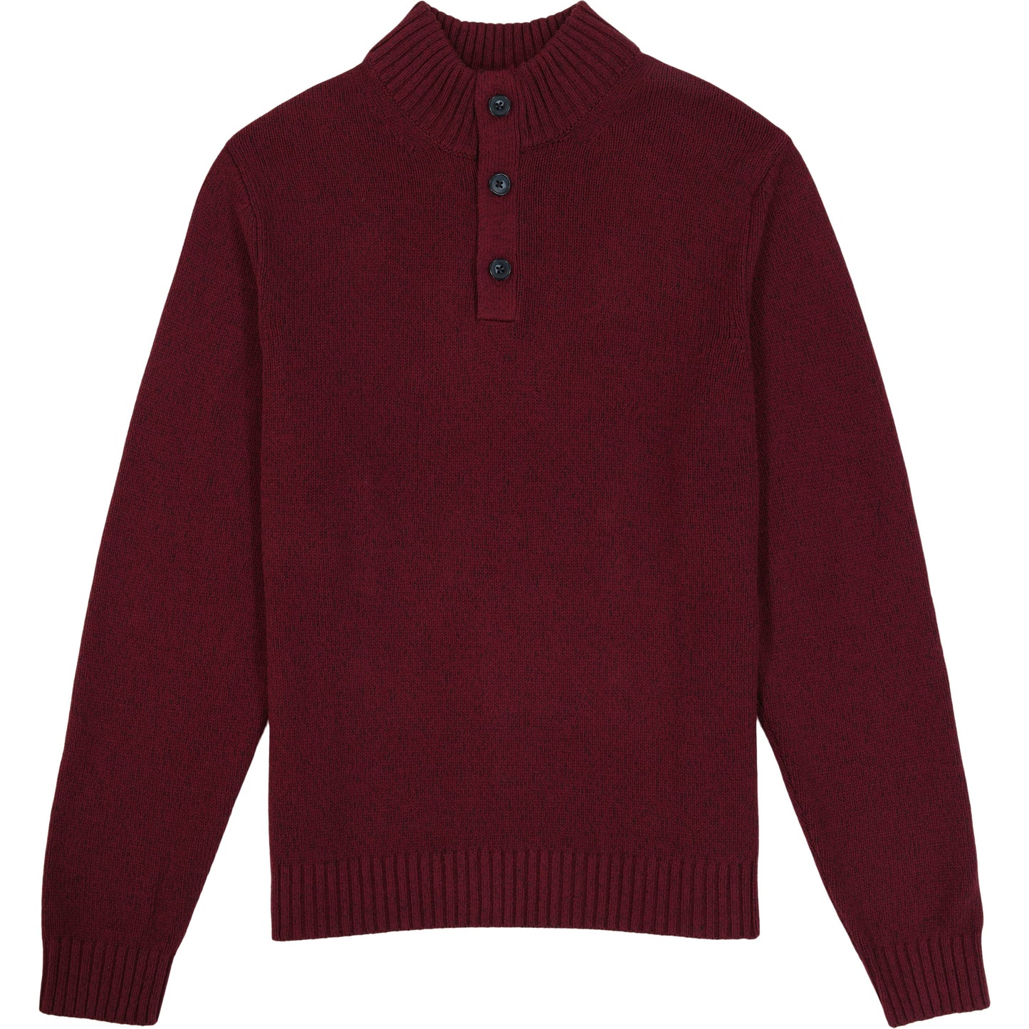 Izod Holiday Button Mock Sweater - Velvet Maroon