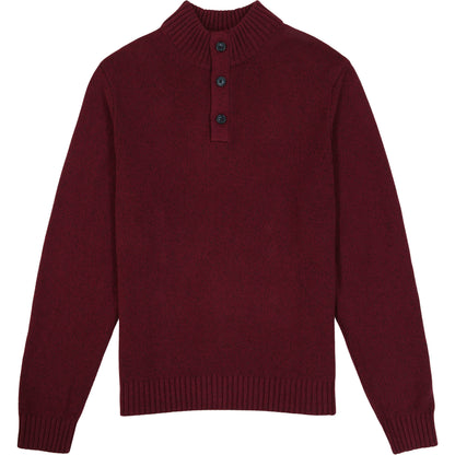 Izod Holiday Button Mock Sweater - Velvet Maroon